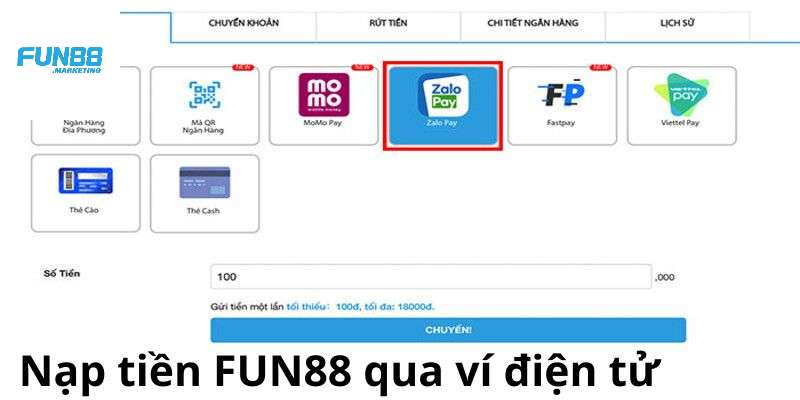Nạp tiền qua ví điện tử Nạp tiền qua ví điện tử